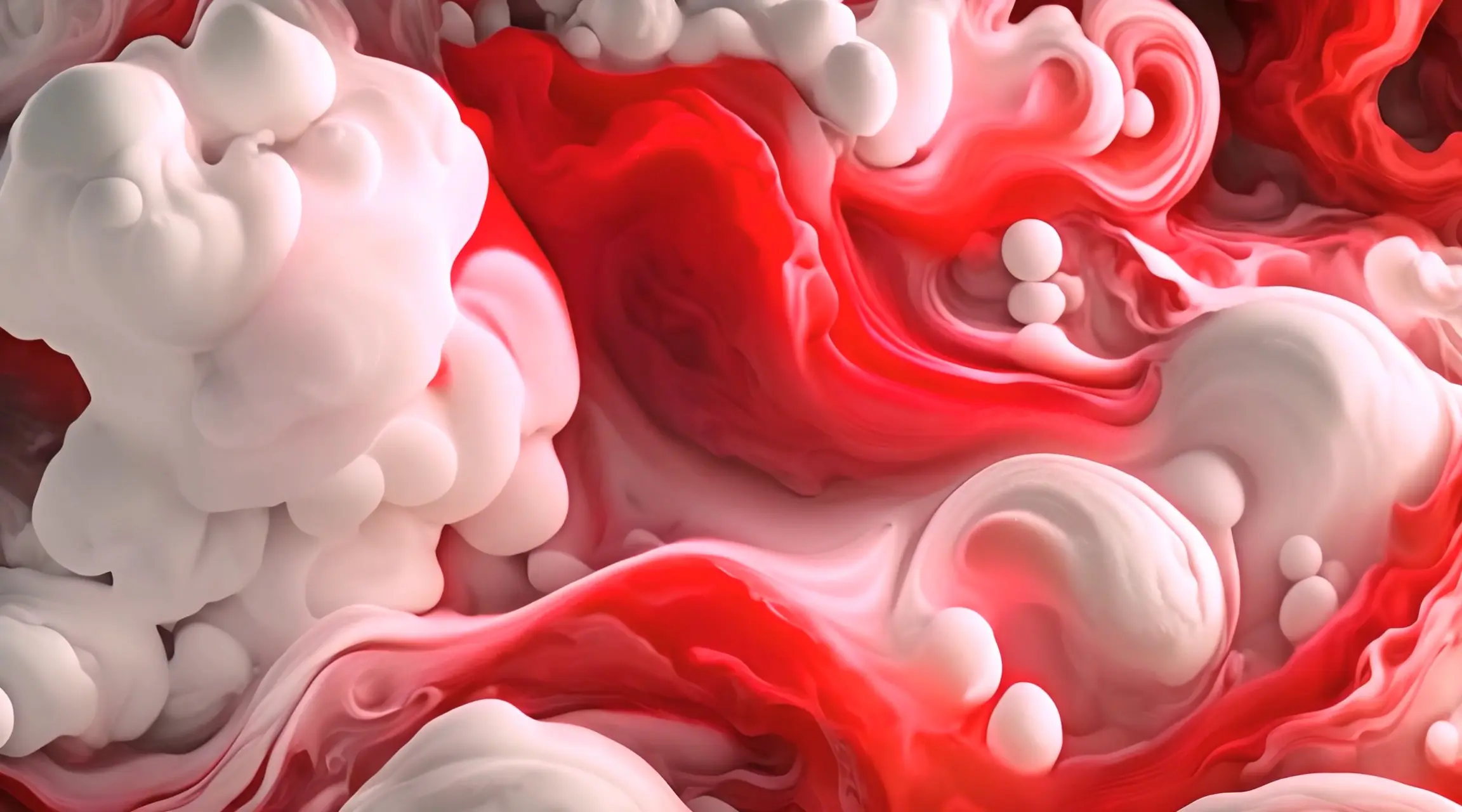 Red and White Liquids Fluid Dynamics Video